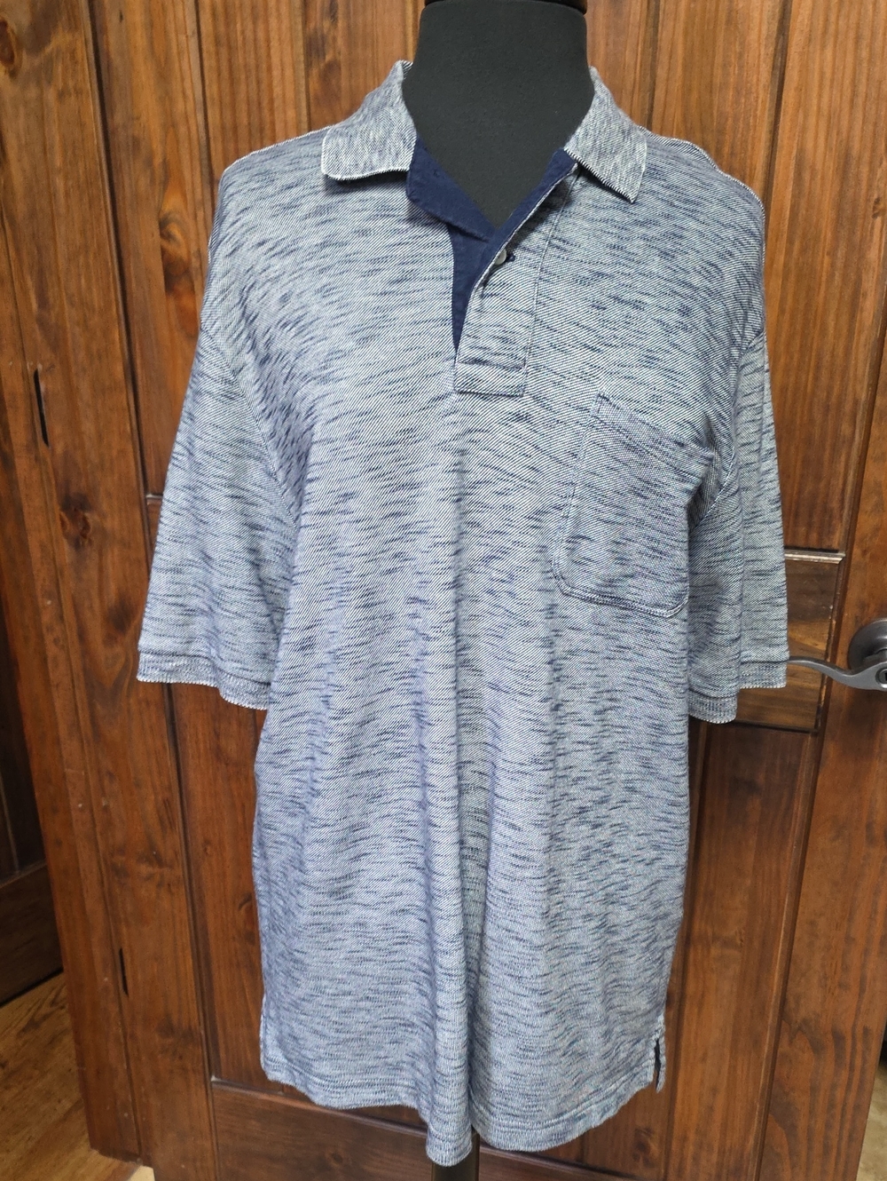 Cremieux Heathered Navy Polo Shirt - Size L